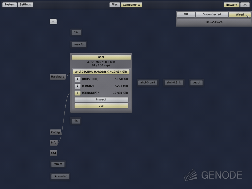 Sculpt OS with enabled network.